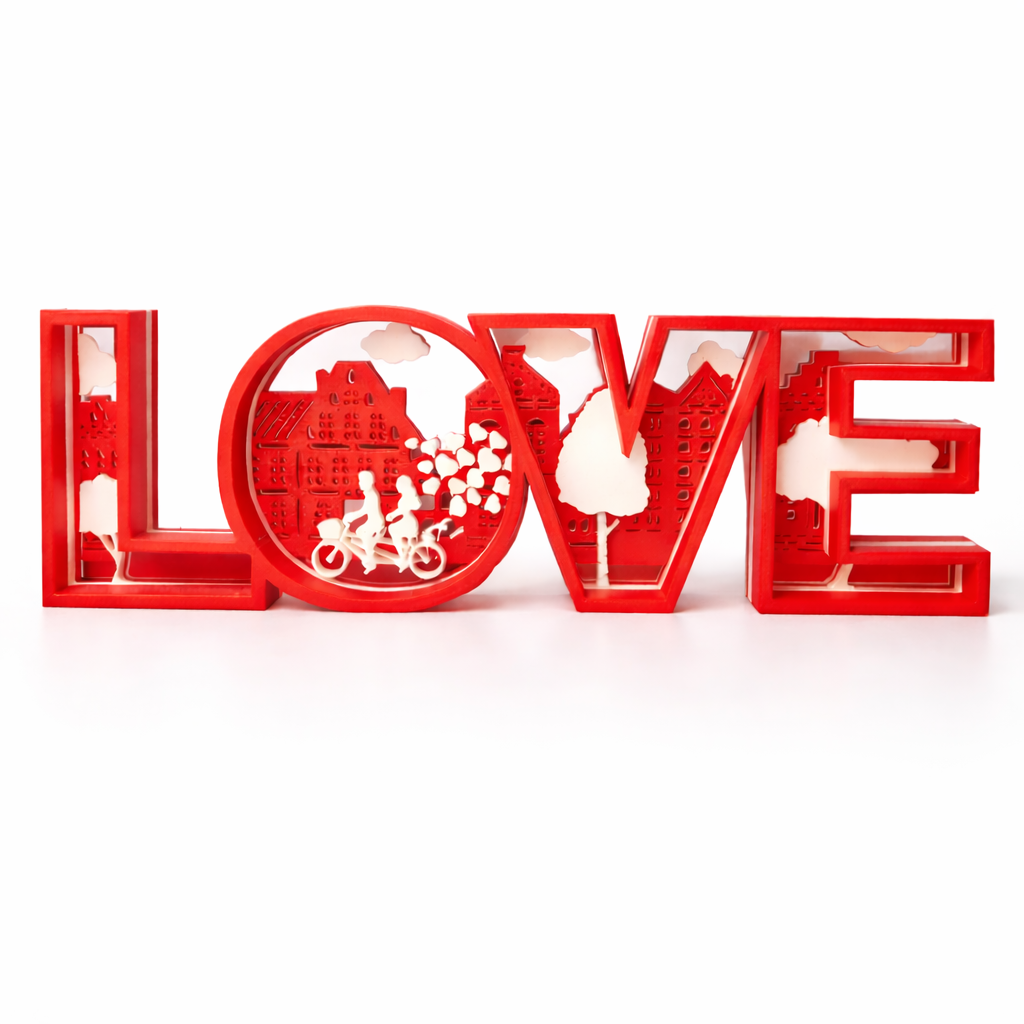 3D Printed LOVE Decor Showpiece | Valentine’s Day Gift & Romantic Home Décor (25.5 cm)