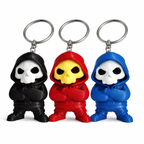 3D Printed Grim Reaper Skull Keychain – Custom Color Mini Figure