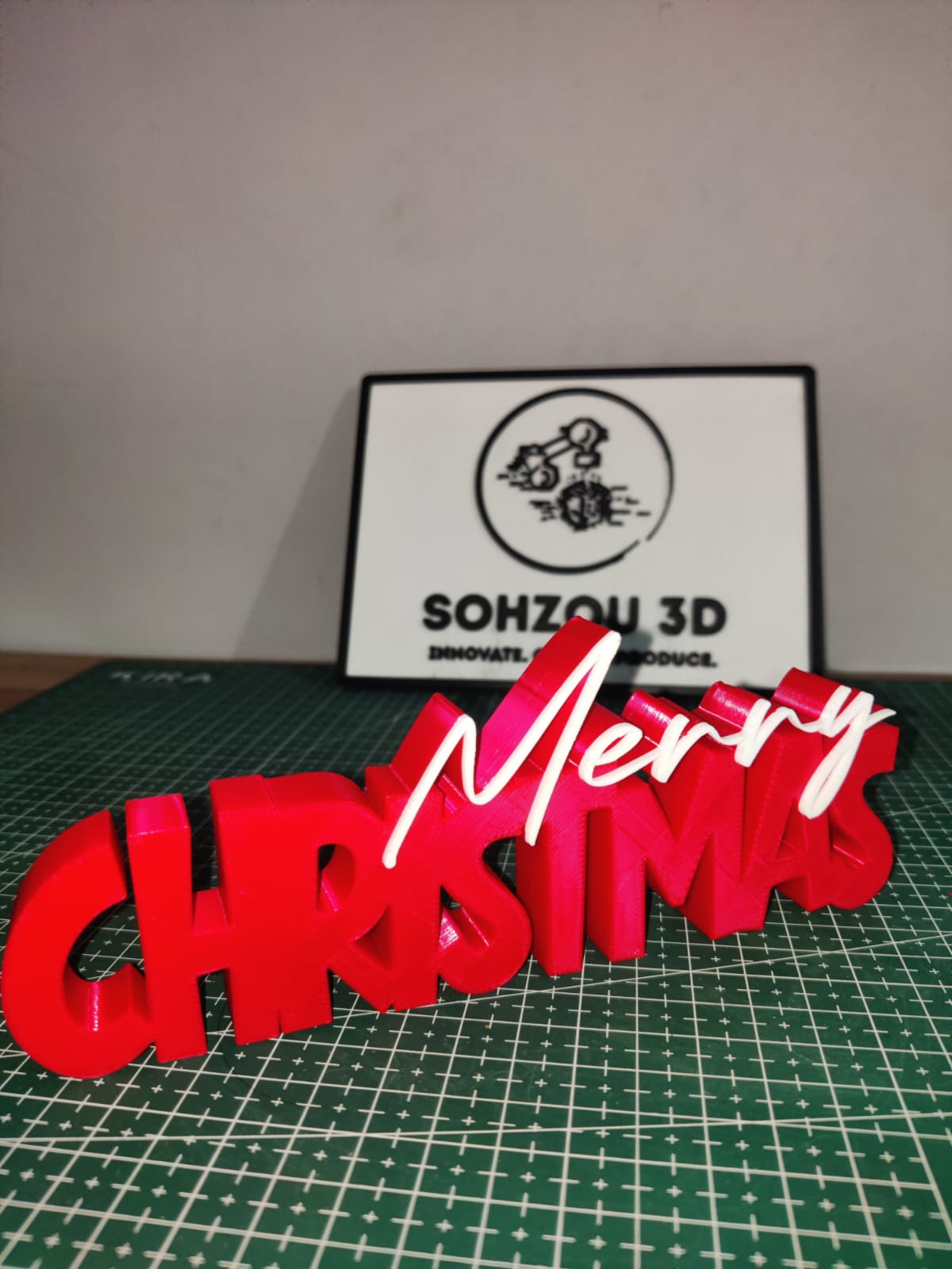 Premium 3D Printed 'Merry Christmas' Sign | Home Decor | Gifting Item