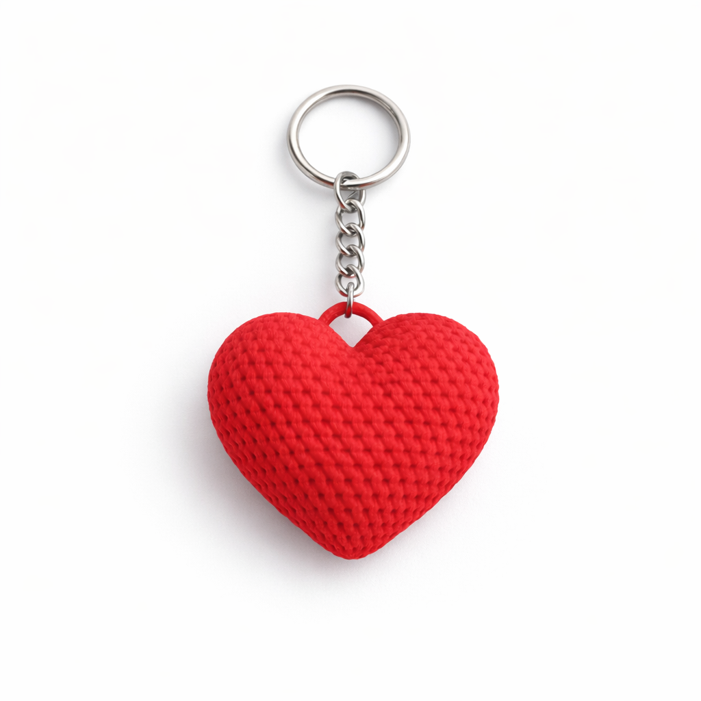 3D Printed Heart Keychain – Cute Bag Charm | Limited Edition