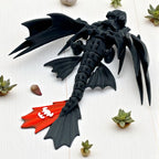 Articulated Night Fury Dragon – HTTYD  “Toothless” Model | 3D Printed Flexible Dragon | Moving Parts